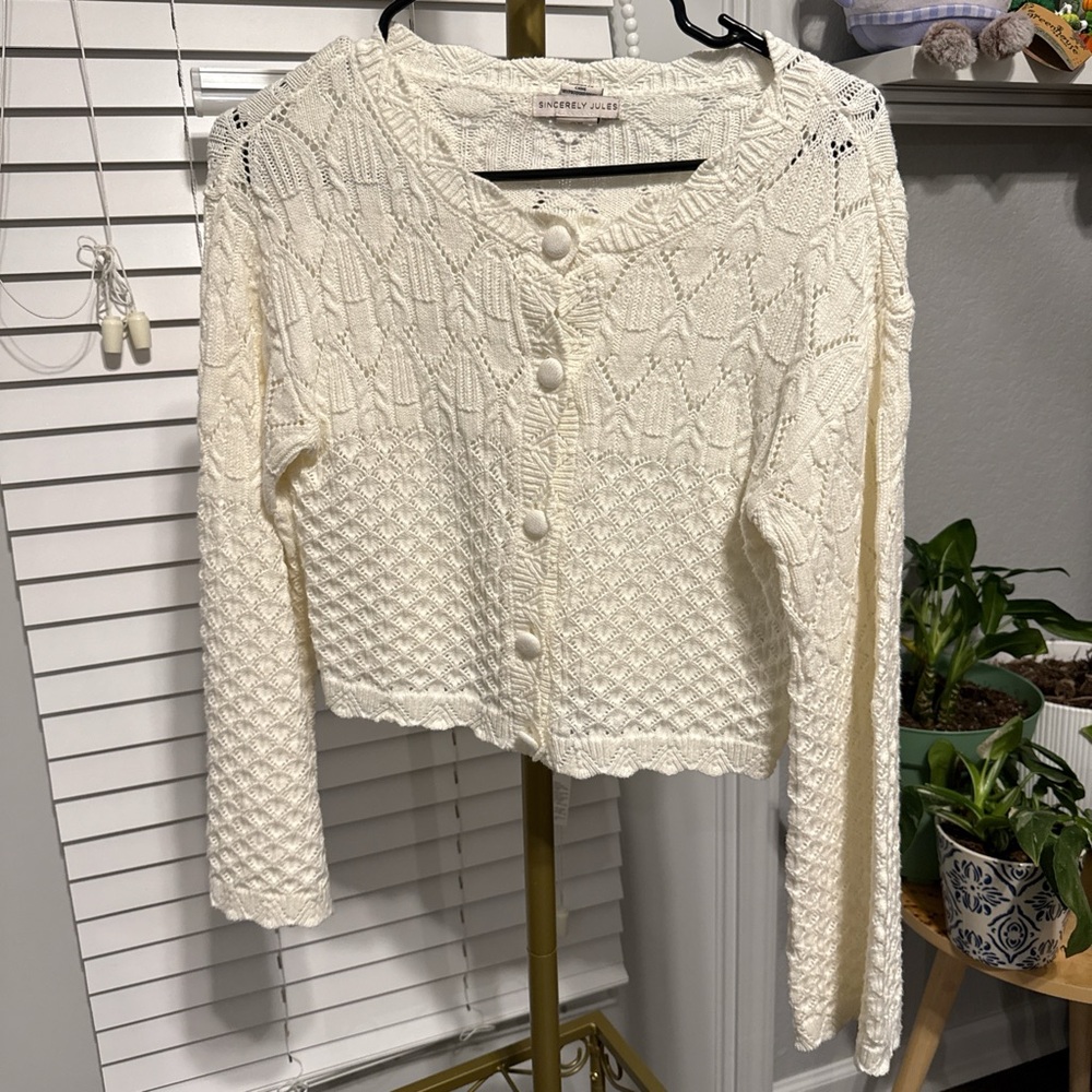 Sincerely Jules Cream Knit Cardigan